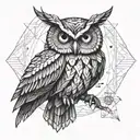 owl chest wings spread wide tattoo design idea