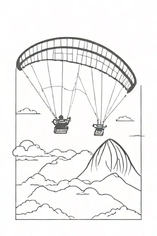 paragliding tattoo design idea
