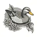 grey duck  tattoo design idea