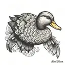 grey duck  tattoo design idea