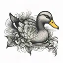 grey duck  tattoo design idea