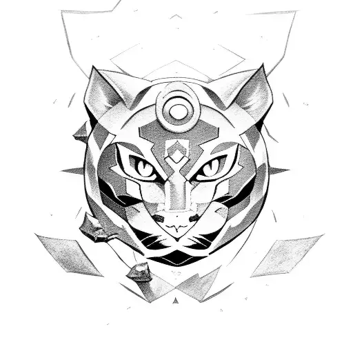 panther with pokemon, league of legends attributes tattoo design idea