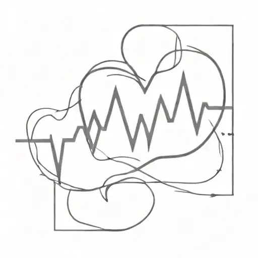 heart beat line with date 7 august 24  tattoo design idea