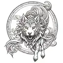Amaterasu portrayed tattoo design idea