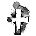 watercolor Cross tattoo design idea