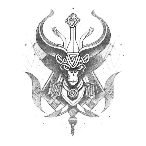Combine Nordic mythology with Romanian warrior imagery tattoo design idea