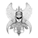 A Valkyrie warrior with intricate Nordic patterns and a feminine touch tattoo design idea