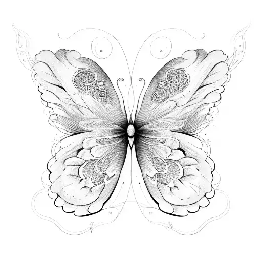 3 butterflys in a row tattoo design idea