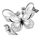 3 butterflys with a cute design  tattoo design idea