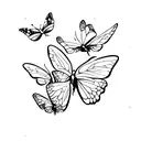 3 butterflys with a cute design  tattoo design idea