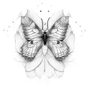 3 butterflys in a row tattoo design idea
