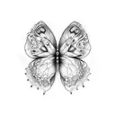 3 butterflys in a row tattoo design idea