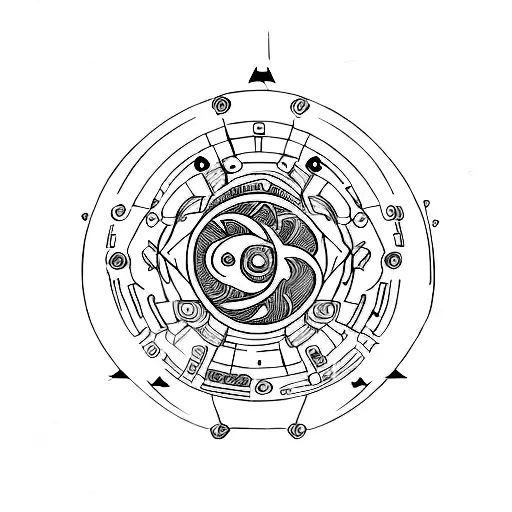 semicolon symbol and connect symbol, interstellar movie style  tattoo design idea