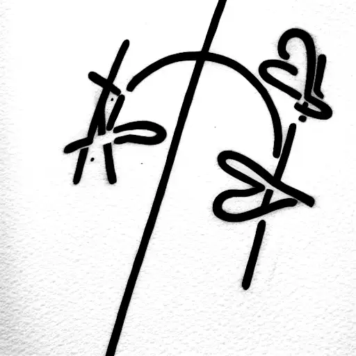 a representation of 7 kids, of which one daughter, a triplet of 3 sons en 3 unborn children lost during pregnancy tattoo design idea