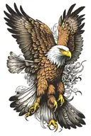 the eagle flies with its wings spread tattoo design idea