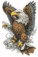 the eagle flies with its wings spread tattoo design idea