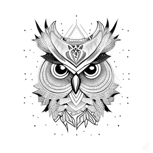 Gothic Owl  tattoo design idea