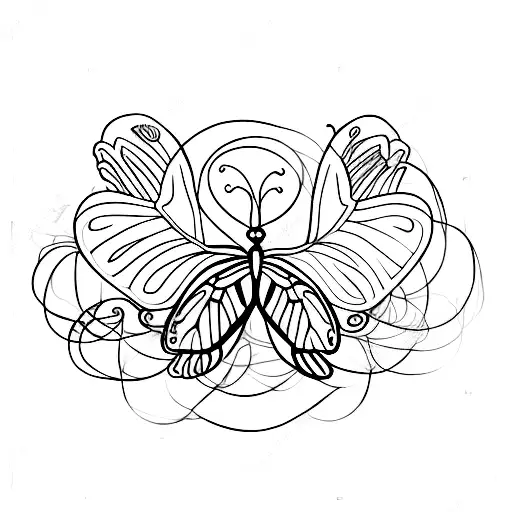 the year 1974 with simplistic thin vines and incorporate a monarch butterfly  tattoo design idea