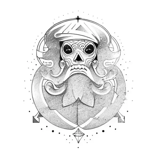 sailor compas poseidon waves Ship  tattoo design idea