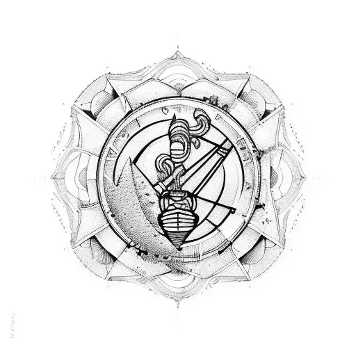 sailor compas neptun waves Ship  tattoo design idea