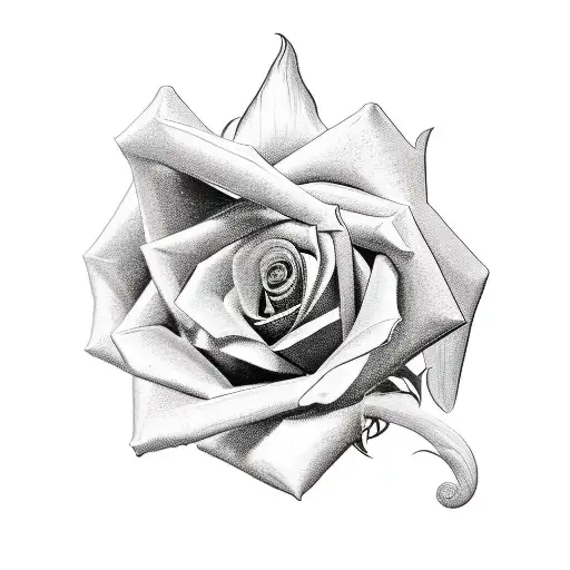A new-school style tattoo of a rose and elephant combined tattoo design idea