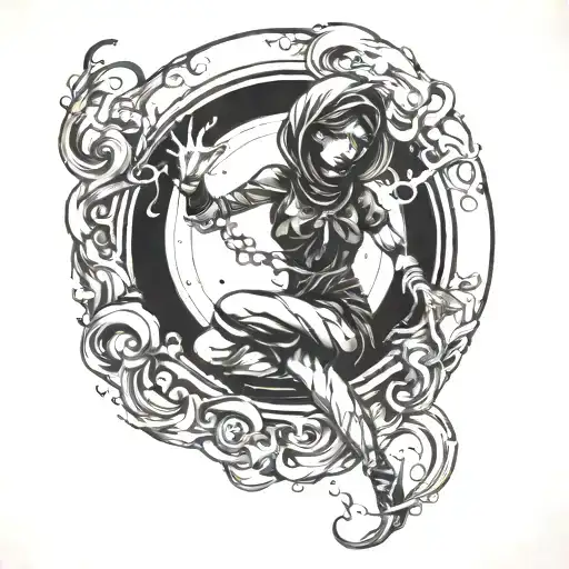 black hole dancer tattoo design idea