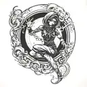 black hole dancer tattoo design idea