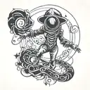 black hole dancer tattoo design idea