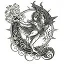 black hole dancer tattoo design idea