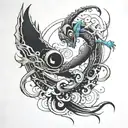 black hole dancer tattoo design idea