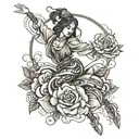 rose dancer tattoo design idea