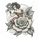 rose dancer tattoo design idea