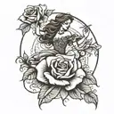rose dancer tattoo design idea