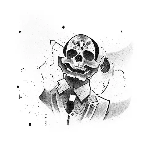 Student with a hidden gangster alter ego tattoo design idea