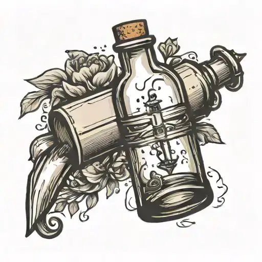 message in a bottle simple tattoo tattoo design idea