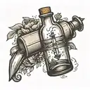 message in a bottle simple tattoo tattoo design idea