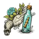 message in a bottle simple tattoo tattoo design idea