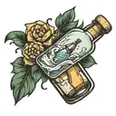 message in a bottle simple tattoo tattoo design idea