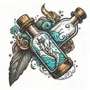 message in a bottle simple tattoo tattoo design idea