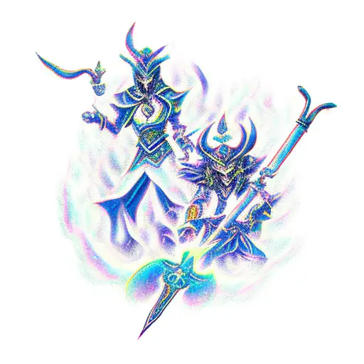 Dark Magician blader and fenix tattoo design idea