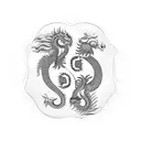 Dragon and lion in a yin yang symbol tattoo design idea