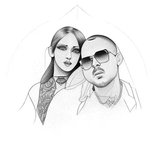 brother and sister names CARLOS and YASMINA tattoo design idea
