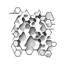 honeycomb pattern some filled some gradient tattoo design idea