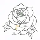 anchor and yellow rose intertwined tattoo design idea