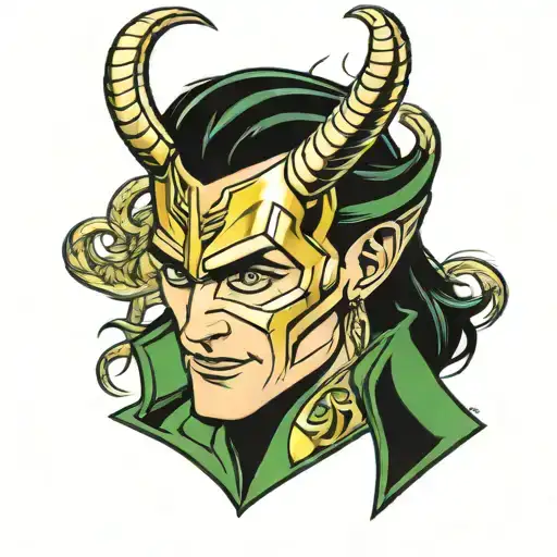 loki marvel comics tattoo design idea