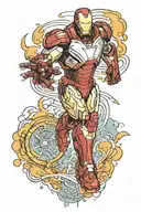 ironman marvel comics flying  tattoo design idea