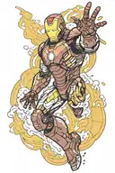 ironman marvel comics flying  tattoo design idea