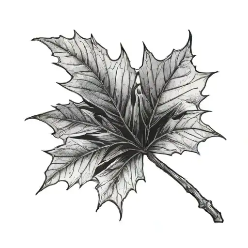 maple leaf black grey tattoo tattoo design idea