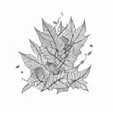 A stack of books with vines and leaves wrapped around them, creating a beautiful frame tattoo design idea