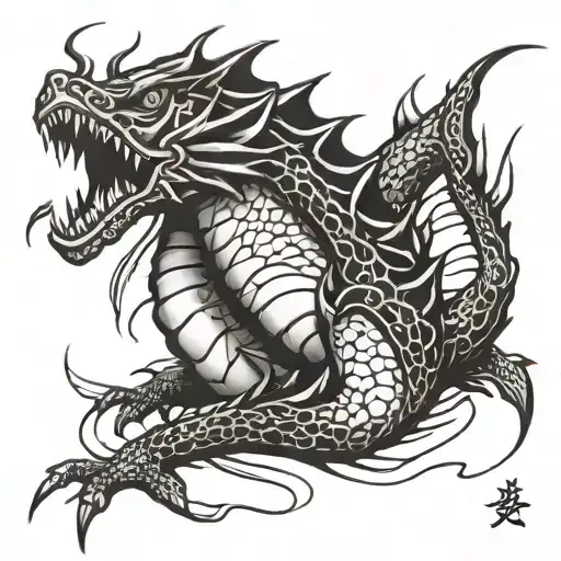 gyarados orobouros tattoo design idea